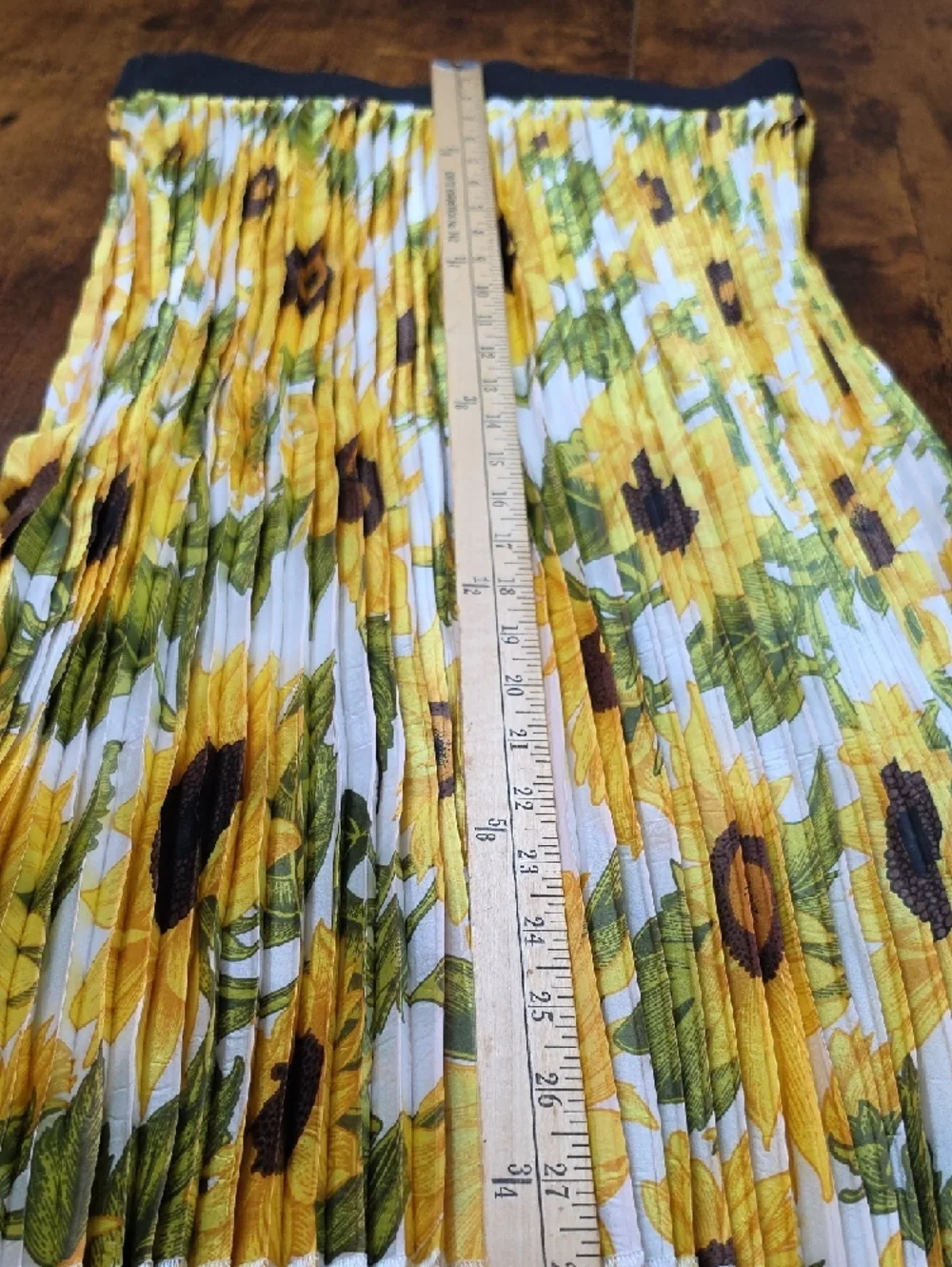 LULAROE | Jill Pleated Elastic‎ Waist Sunflower Stretchy Floral Midi Skirt | L